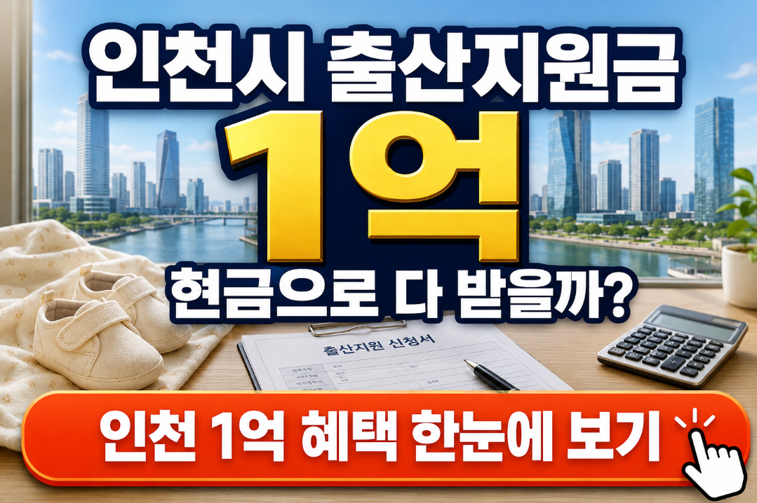 인천시 출산지원금 1억, 정말 현금으로 다 받을까?