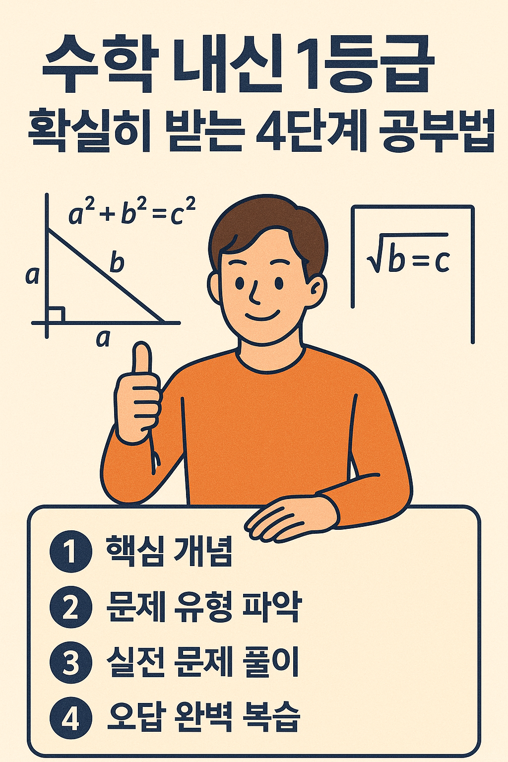 수학 내신 1등급 확실히 받는 4단계 공부법 - 2025년 최신 수학 학습 전략