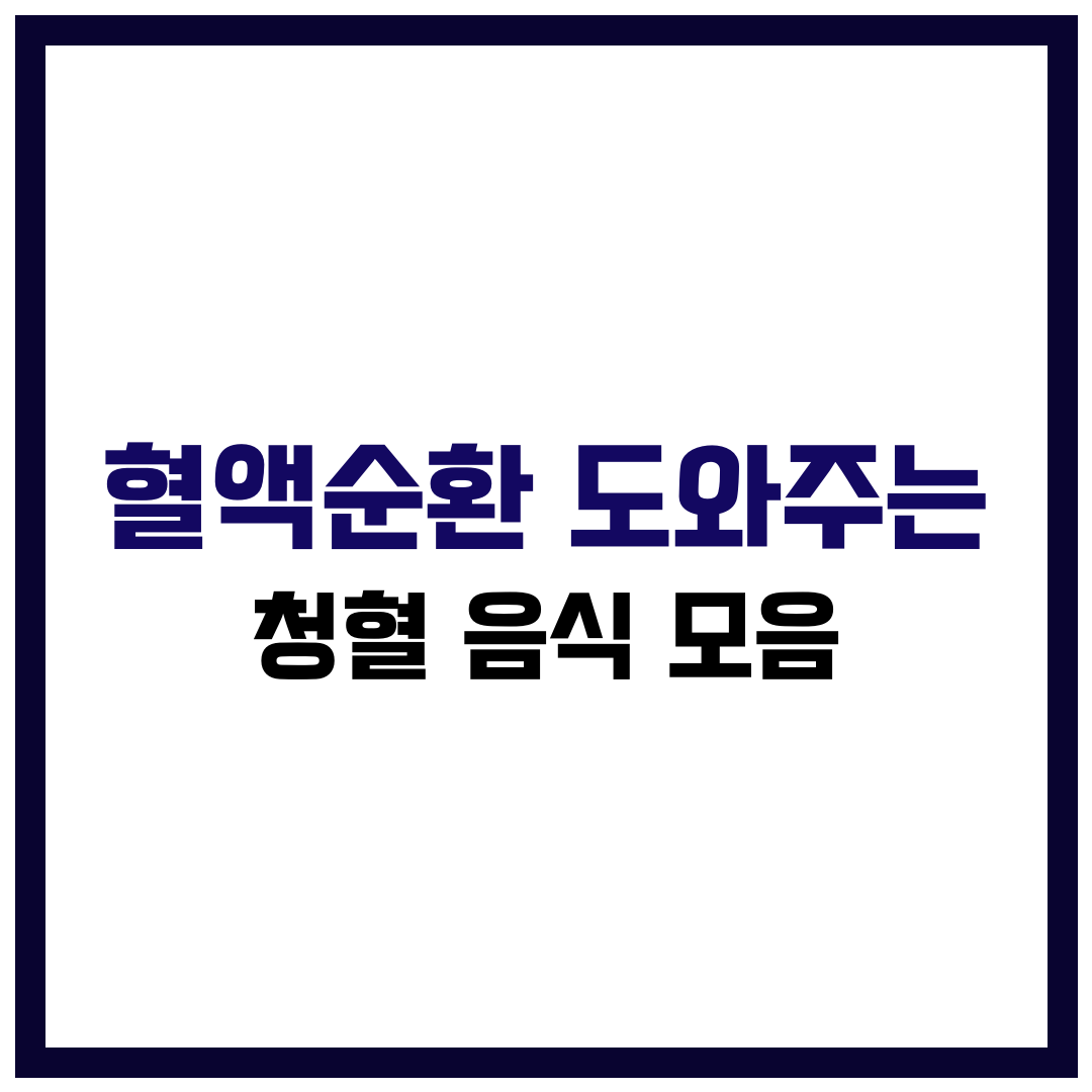 혈액순환 도와주는 청혈 음식 모음