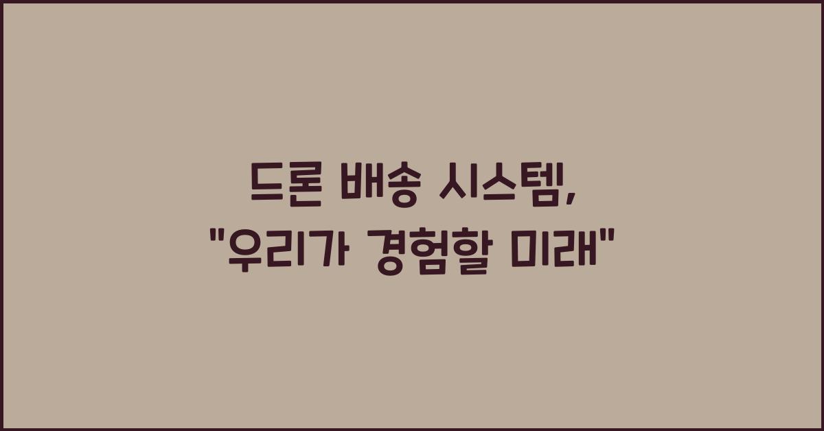 드론 배송 시스템