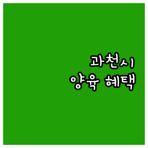 과천시 다자녀 지원, 2025년 달라..