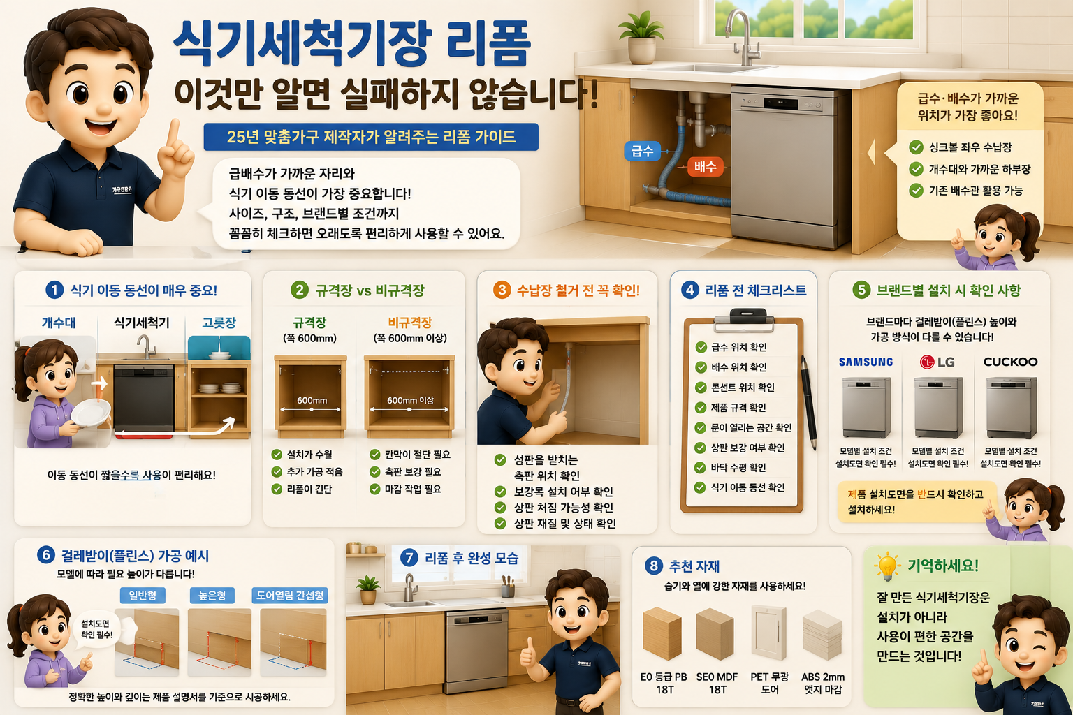 식기세척기장 리폼, 이렇게 하면 됩니다