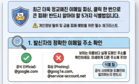 발신자의 정확한 이메일 주소 확인