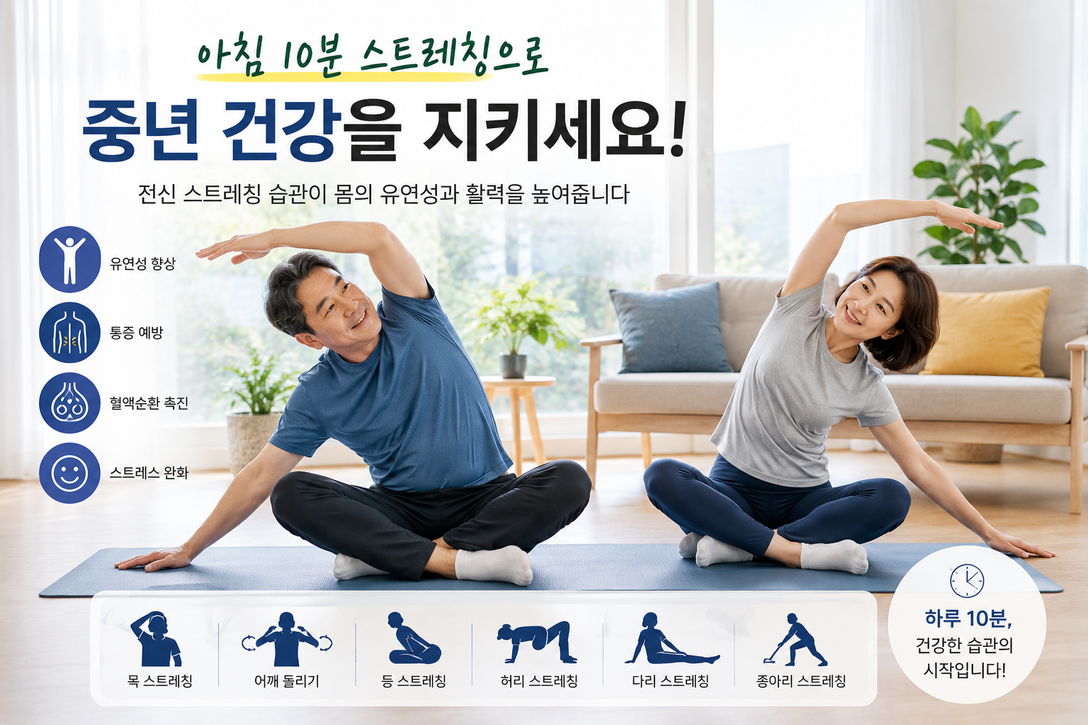 중년 전신 스트레칭
