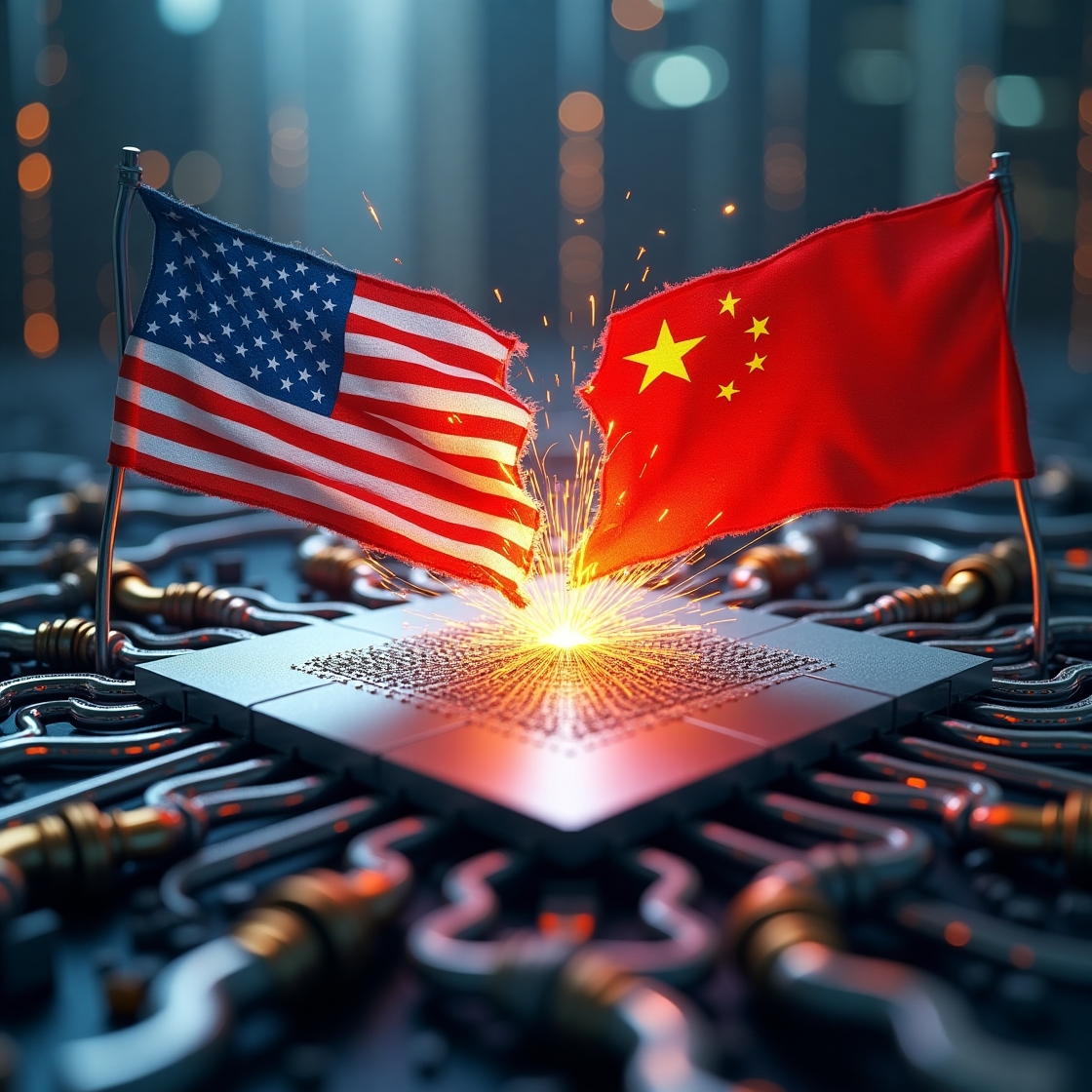 미중 반도체 전쟁 이미지