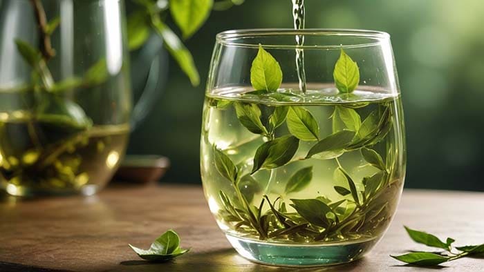 녹차를 우려내고 있는 모습