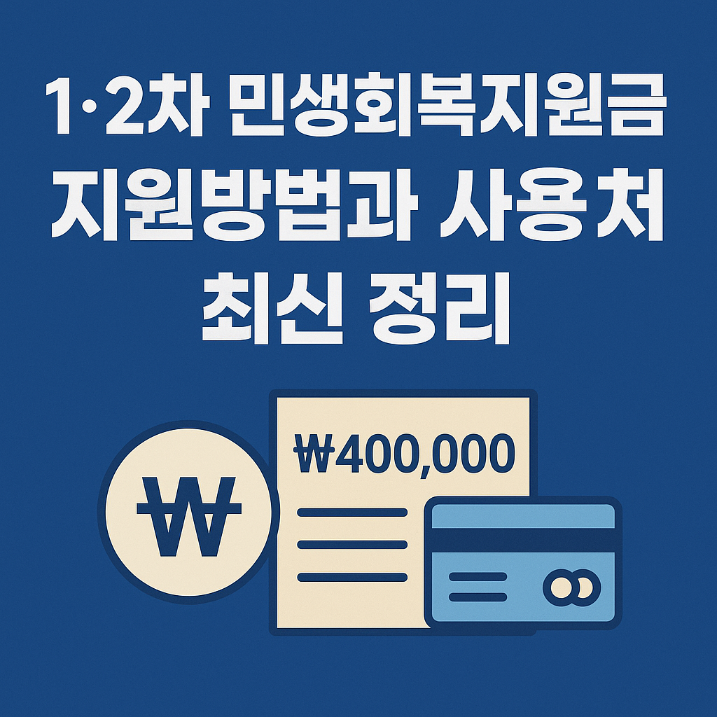 1&middot;2차 민생회복지원금 지원방법과 사용처