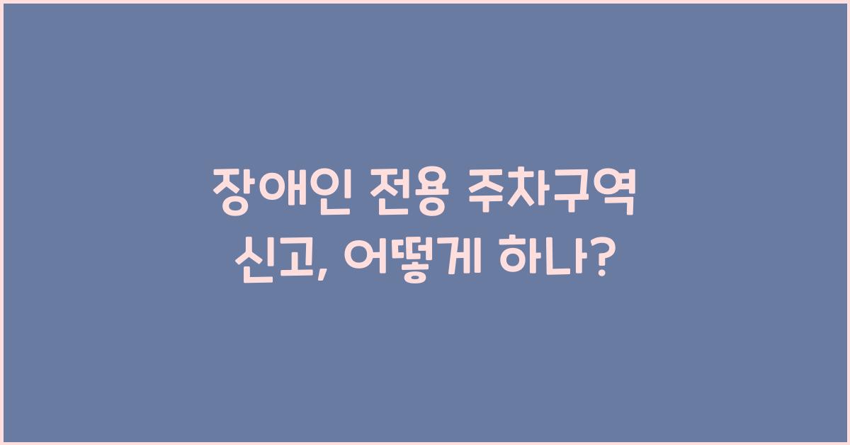 장애인 전용 주차구역 신고