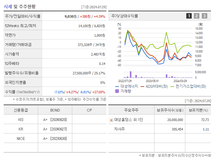 대성에너지_기업개요