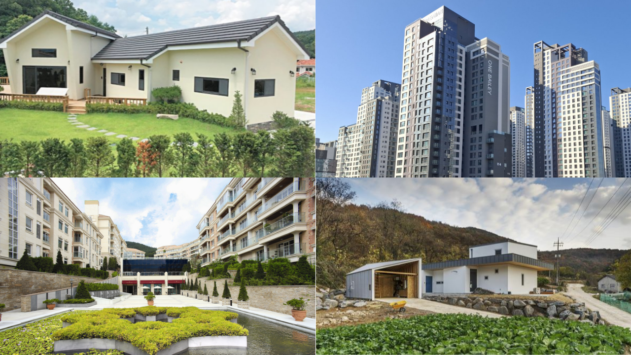 중년에 선택할 수 있는 거주형태
전원주택, 아파트, 실버타운, 귀농 순으로