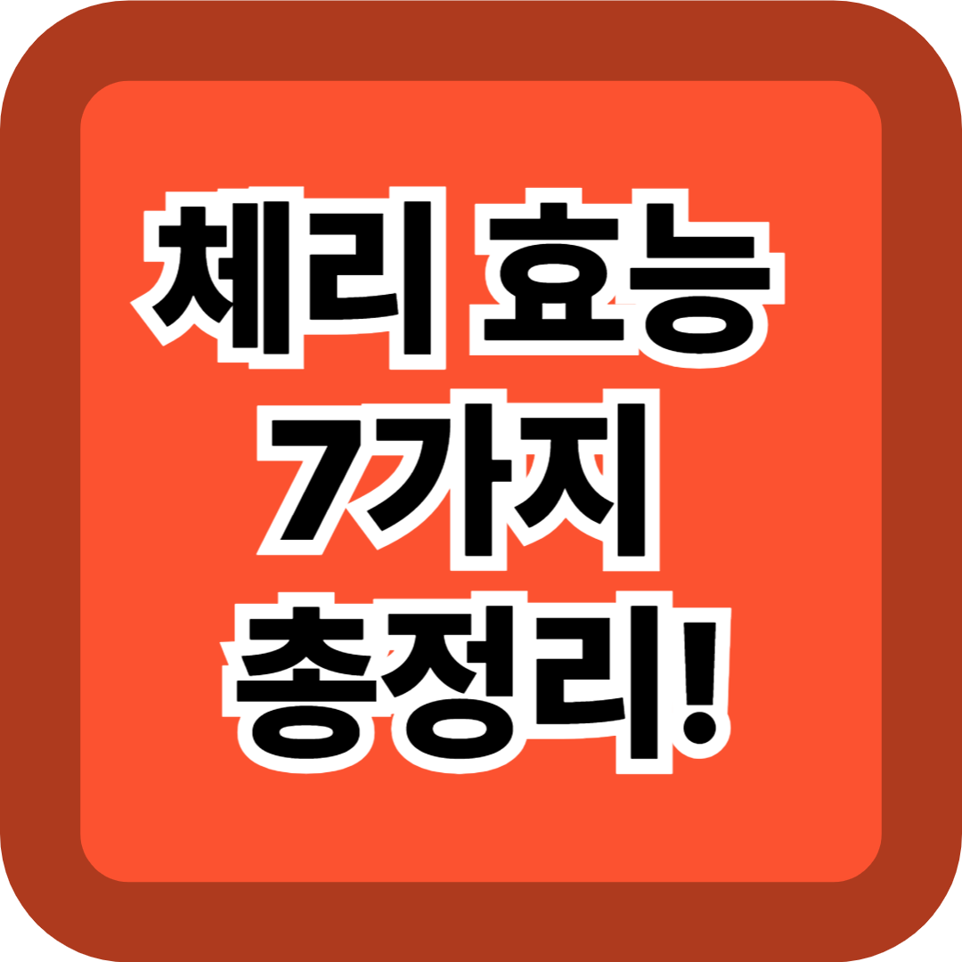 체리 효능 7가지 총정리! 하루 10알로 항산화부터 수면 개선까지 완벽 정리
