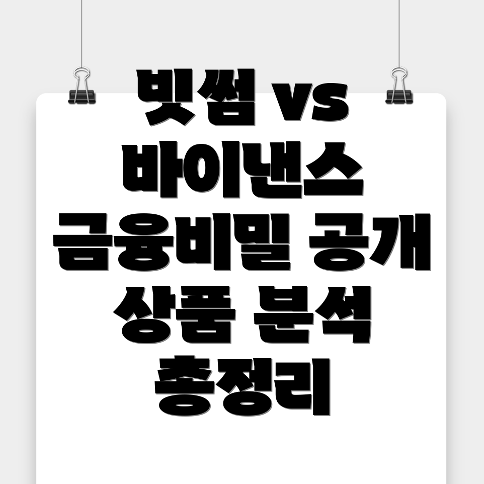 빗썸 바이낸스 금융 상품 분석