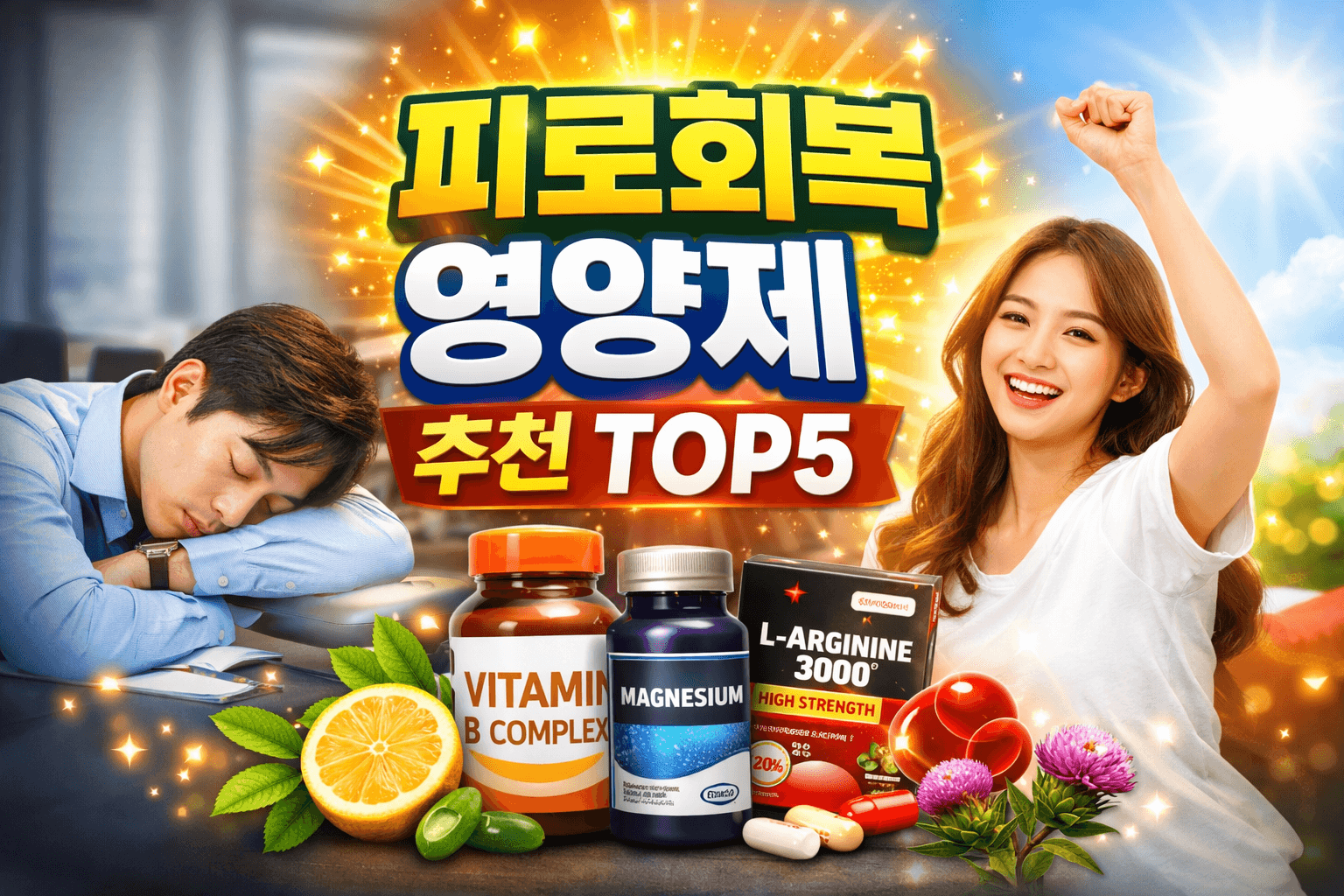 피로에 좋은 영양제 추천｜비타민B&middot;마그네슘&middot;타우린 제대로 고르는 법
