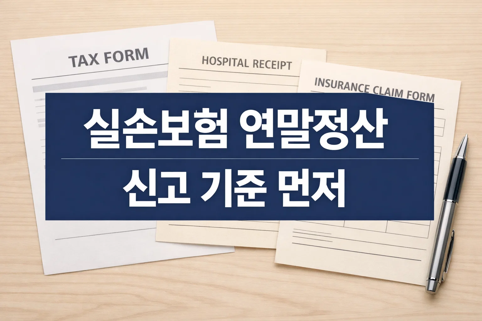 실손보험 연말정산에서 보험금 수령 여부와 의료비 공제 처리 기준을 먼저 이해하도록 정리한 썸네일 이미지