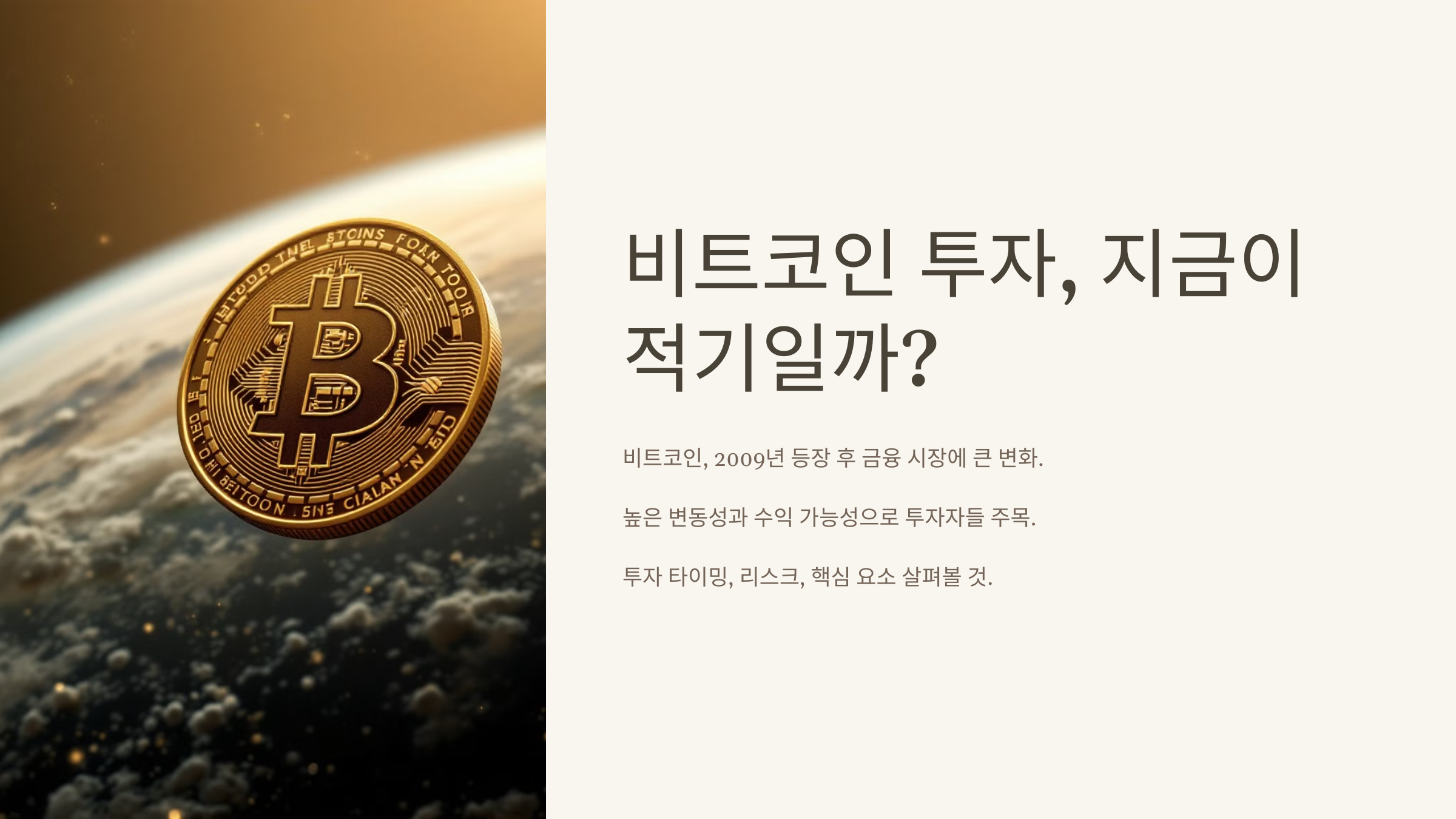 💰 비트코인 투자, 지금이 적기일까?