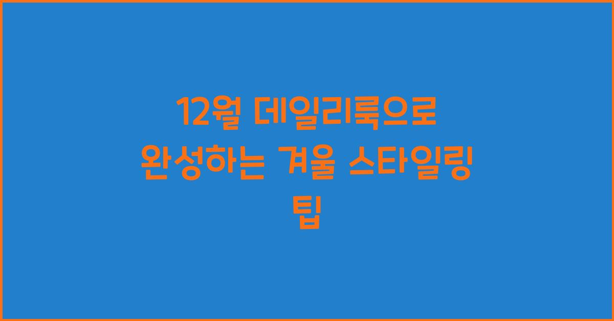 12월 데일리룩