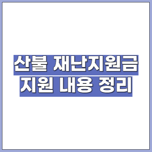 산불 재난지원금?
