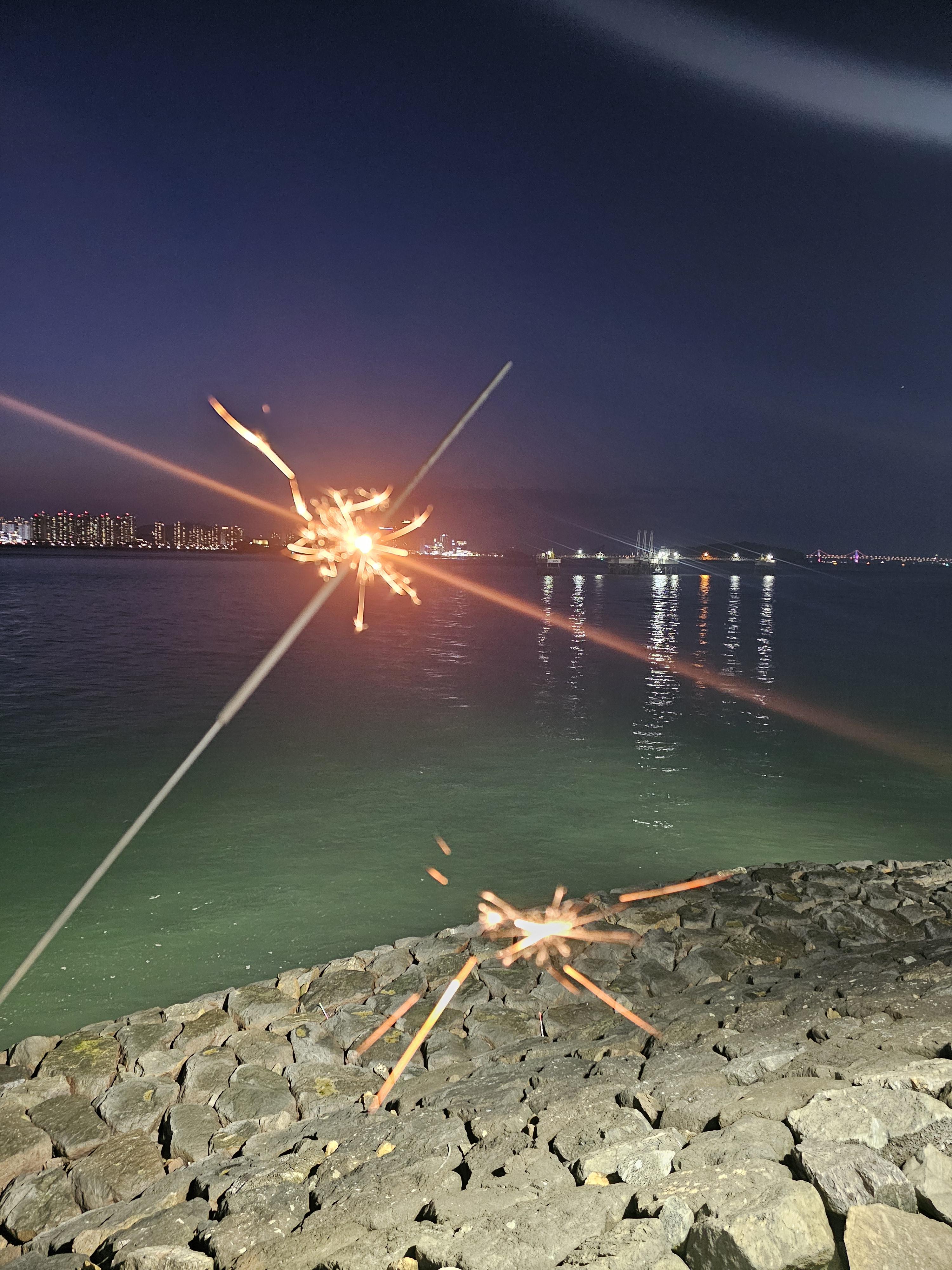 월미도 바다 폭죽 바다풍경