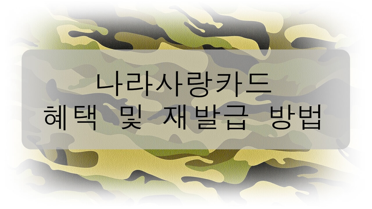 나라사랑카드 혜택 및 재발급 방법(KB국민은행, IBK기업은행, 링크)