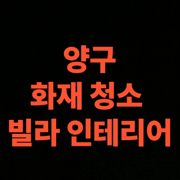 양구 화재청소 전문업체, 화재보험 고객님 화재복구