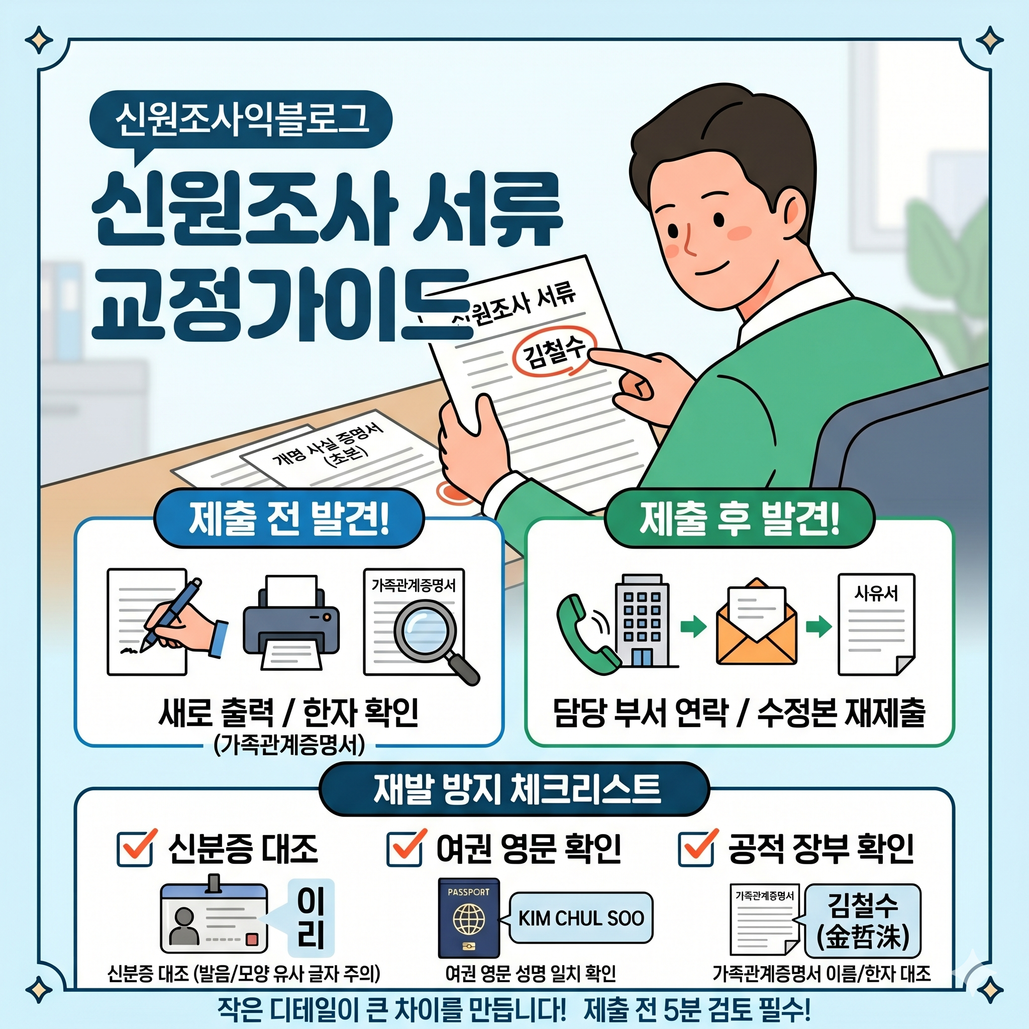 신원조사 서류 이름 오류 발견 시 수정 방법과 대처 가이드