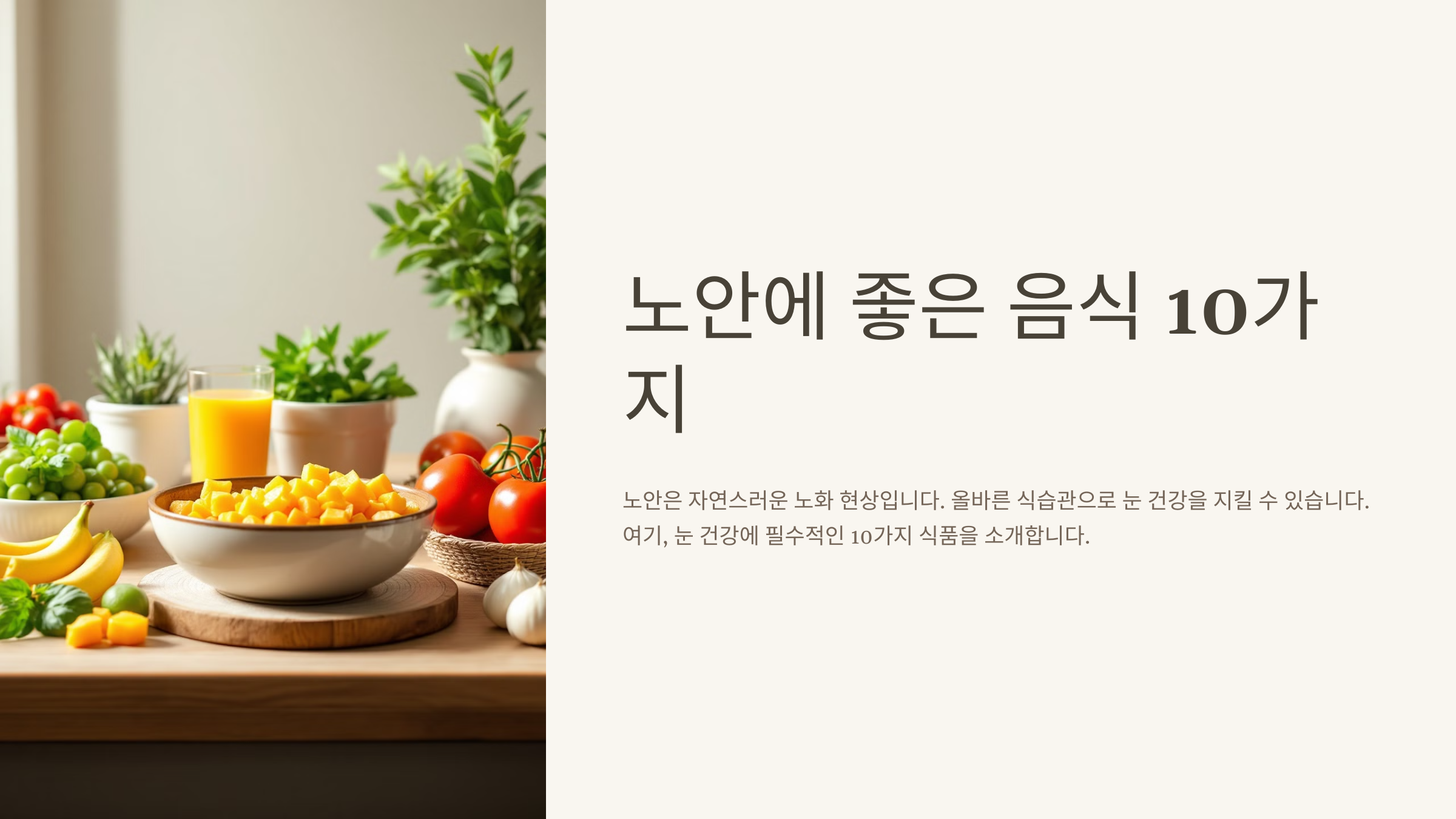 노안에 좋은 음식 10가지