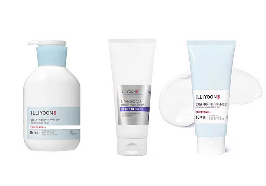 왼쪽부터 일리윤 세라마이드 아토로션, 튼살크림, 수딩젤