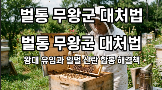 벌통 무왕군 대처법 왕대 유입과 일벌 산란 합봉 해결책