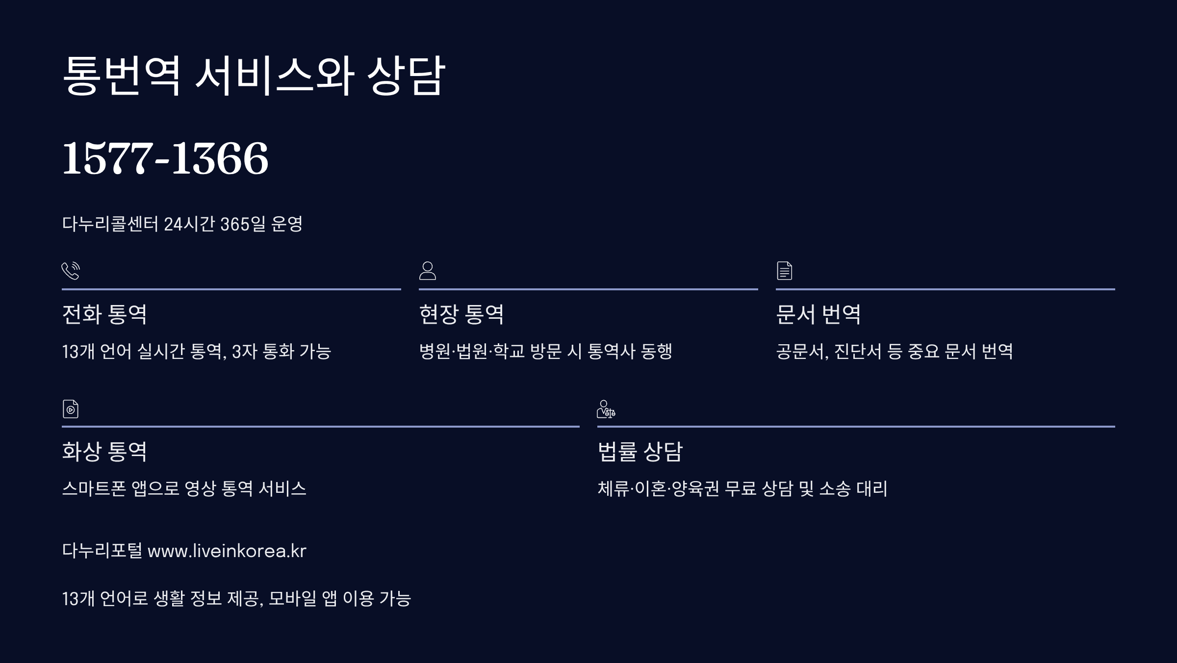통번역 서비스와 상담 지원