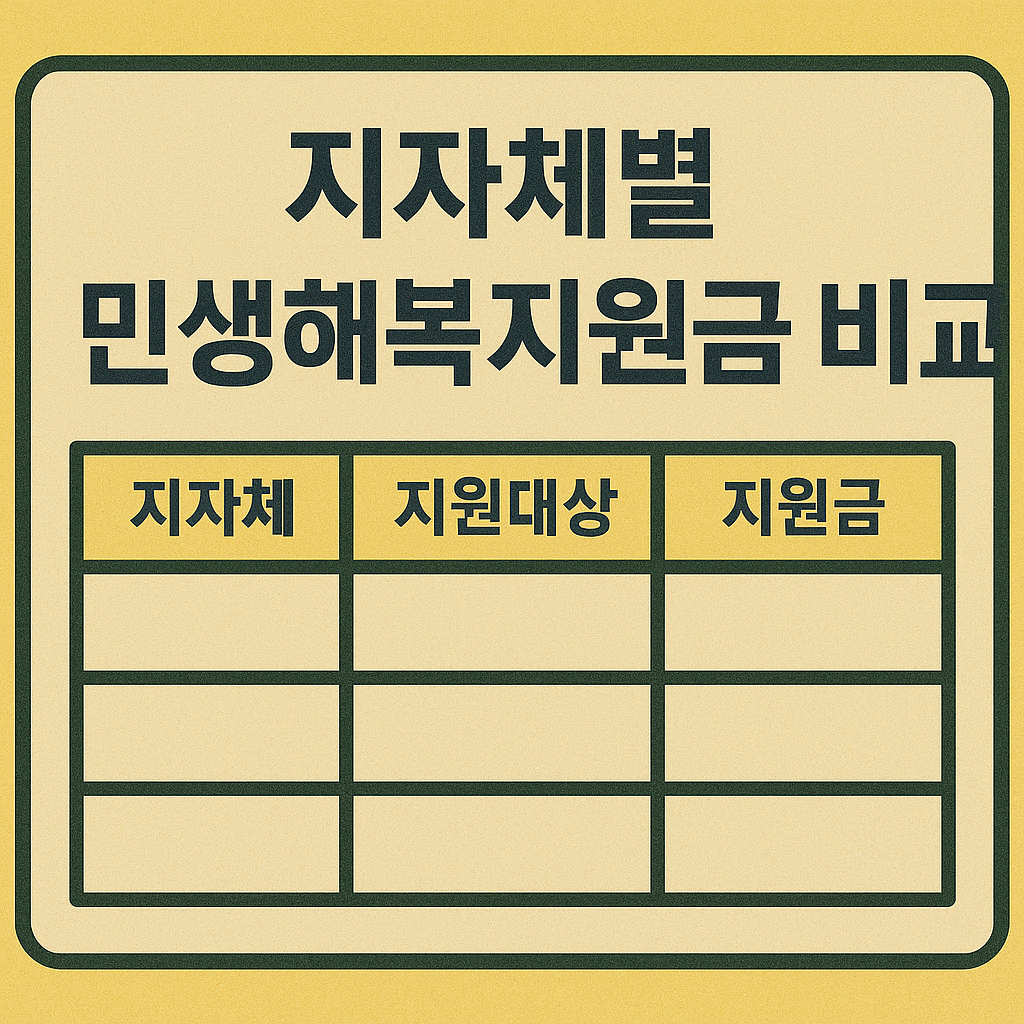 지자체별 민생회복지원금 비교
