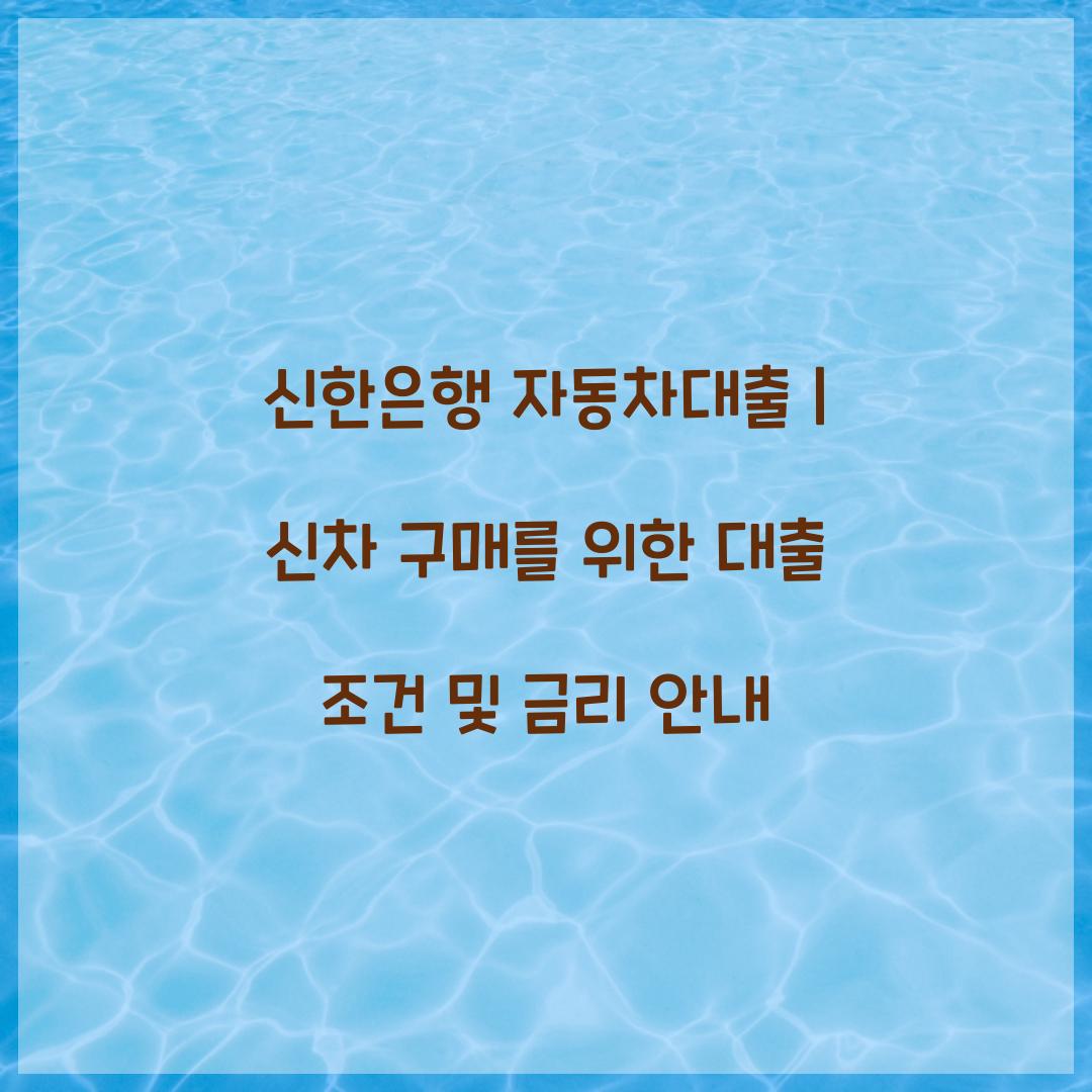 신한은행 자동차대출