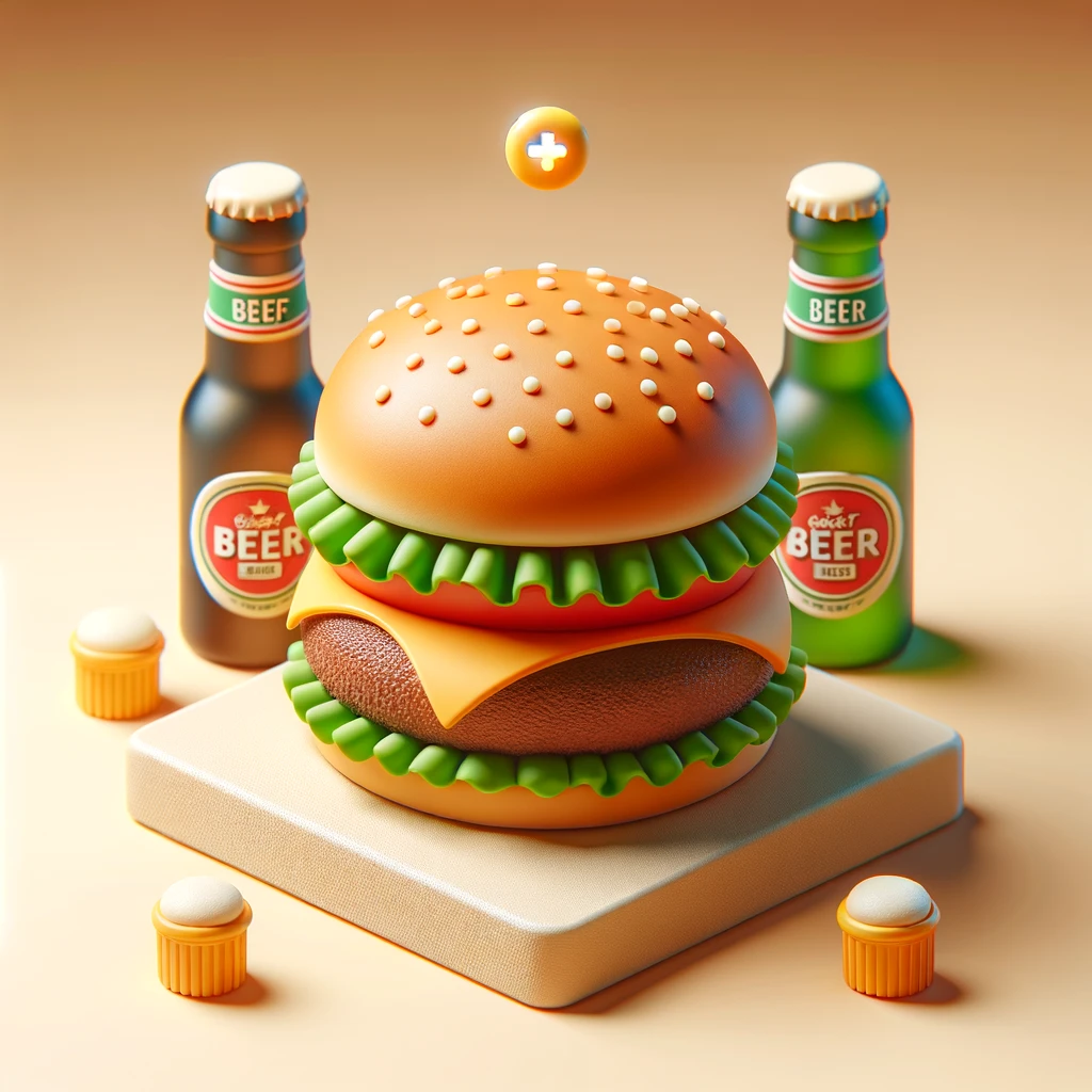 こちらが順天のクレインバーガーを象徴的かつシンプルに表現した3Dミニチュアスタイルのイメージです