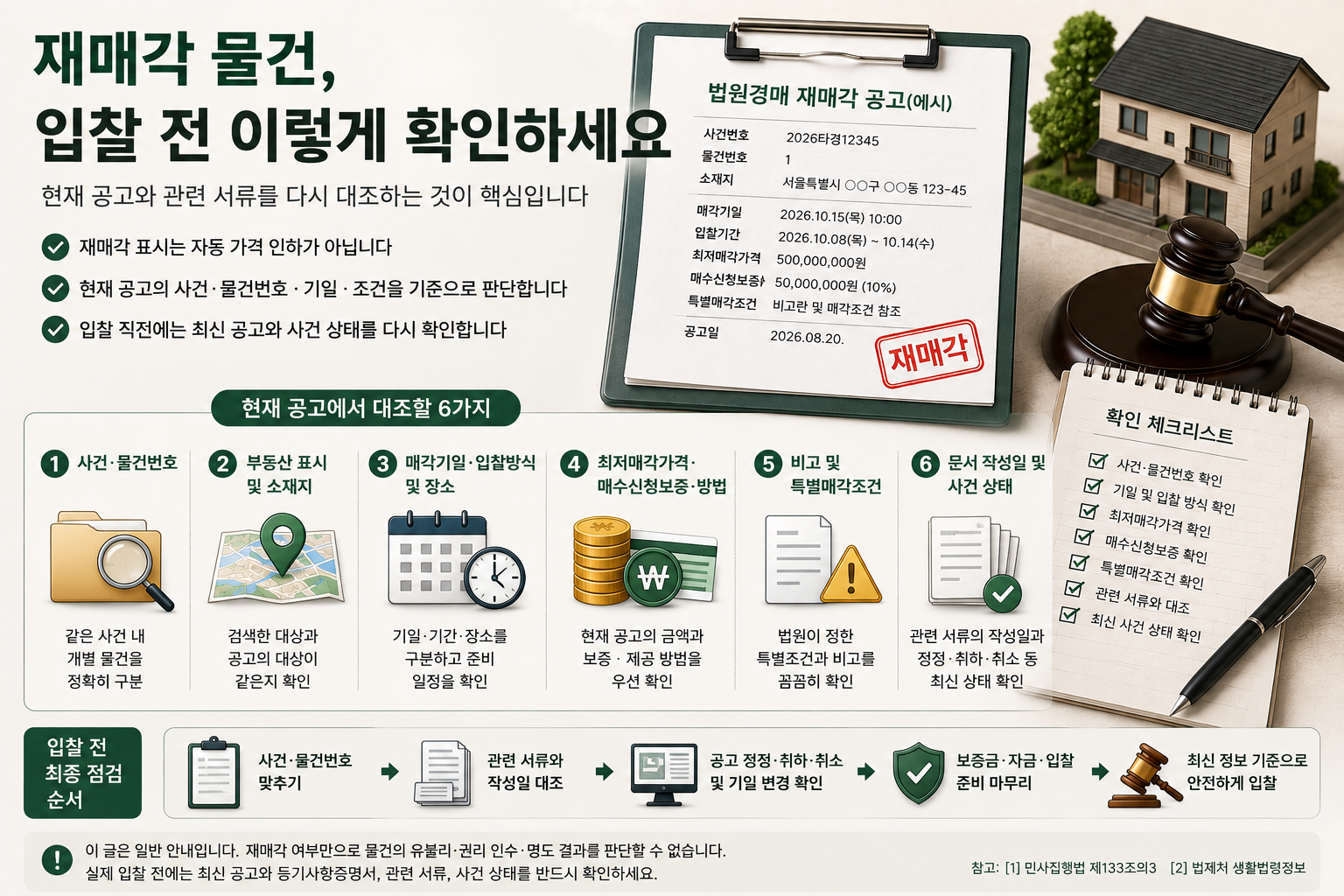 법원경매 재매각 물건의 현재 공고와 관련 서류 확인 순서