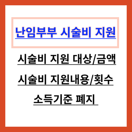 난임부부 시술비 지원정책