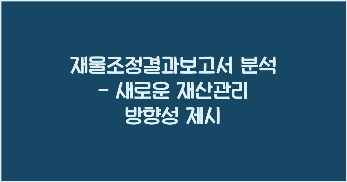 재물조정결과보고서