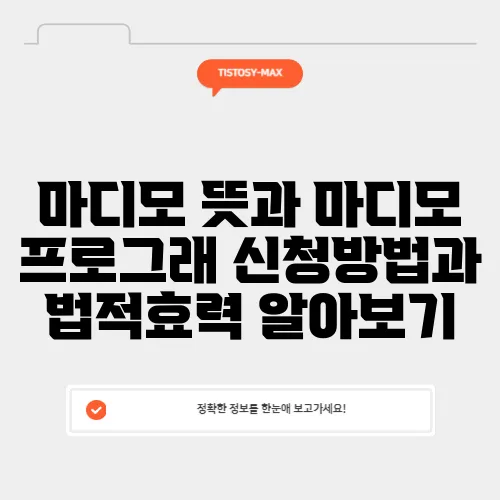 마디모 뜻과 마디모 프로그래 신청방법과 법적효력 알아보기