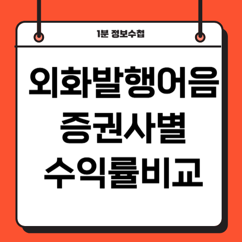 달러투자 외화 발행어음 증권사별 수익률 비교