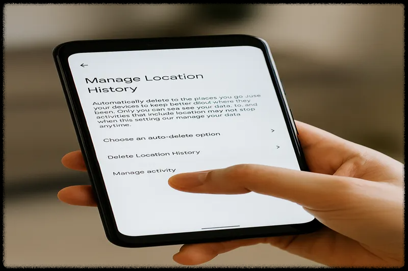 스마트폰에서 위치 기록 삭제하는 장면