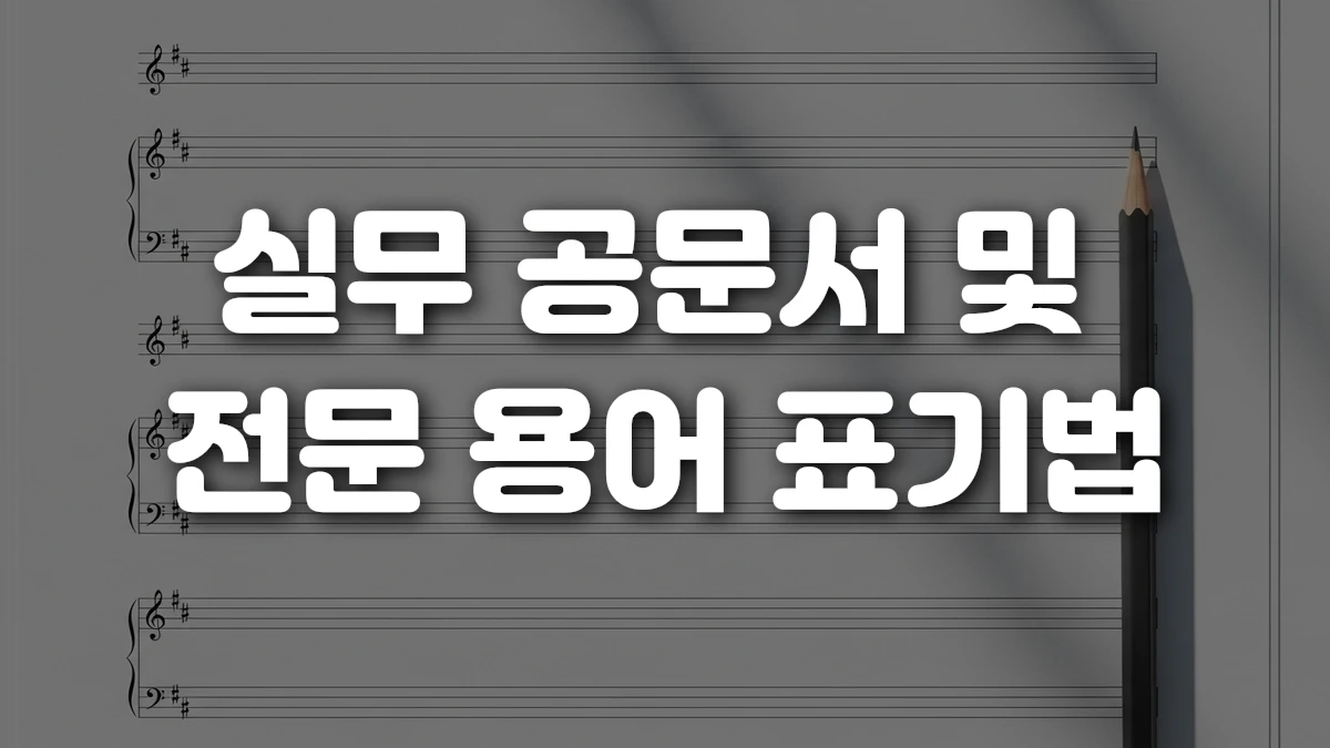 실무 공문서 및 전문 용어 표기법