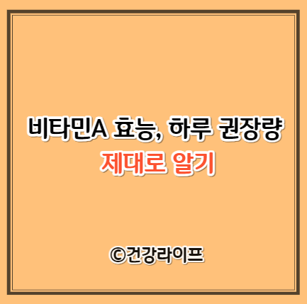 비타민A의 효능, 하루 권장량