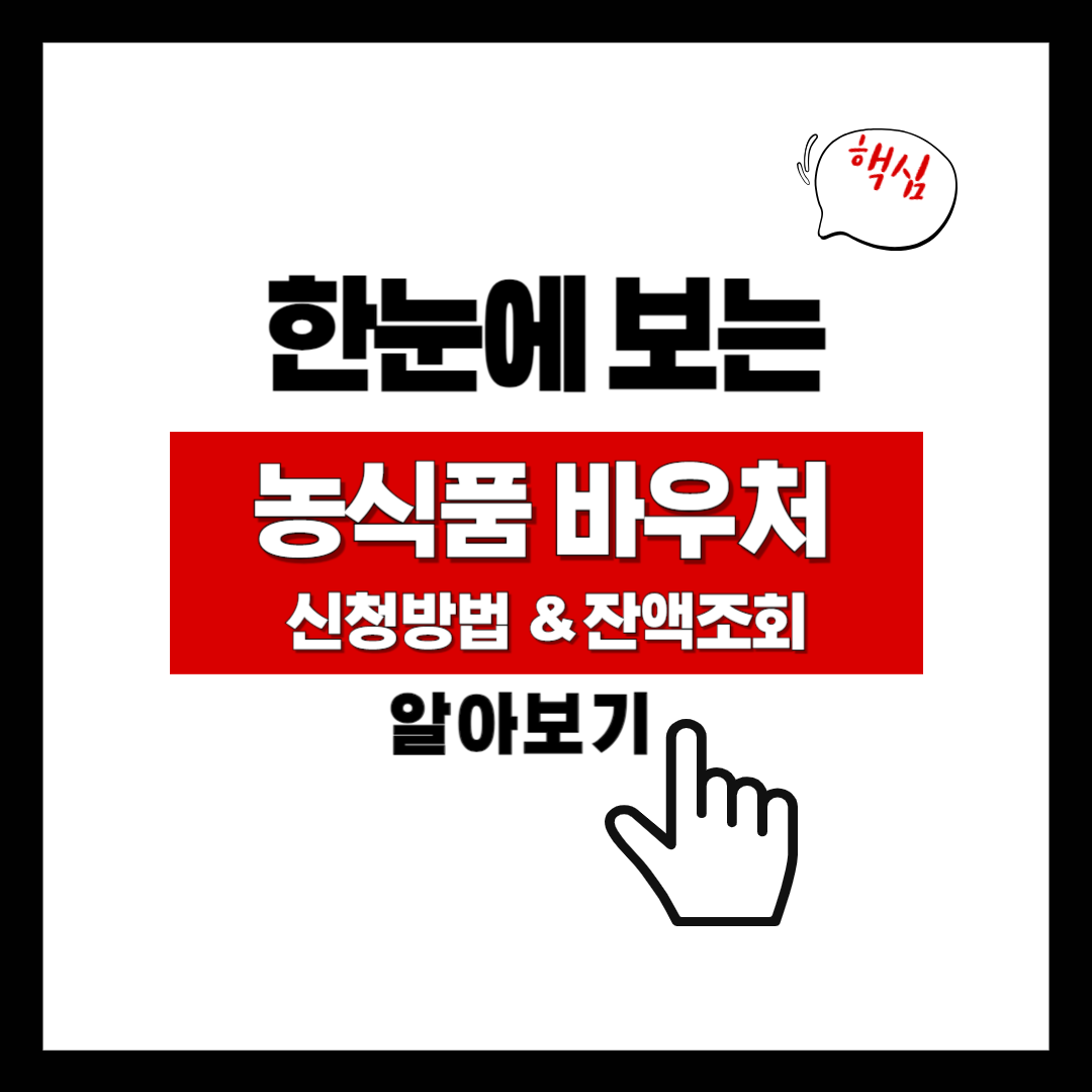 2024년 농식품 바우처 신청방법 및 잔액조회 알아보기