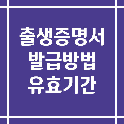 출생증명서 발급 방법 및 유효기간