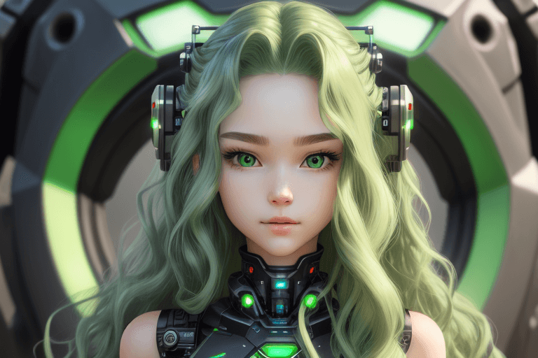 Playground AI로 생성한 그림(4) - 그린 헤어 로봇