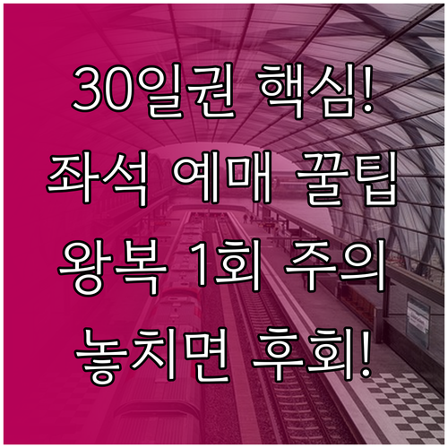 30일권 구매 전 필수! 좌석 예매 ..