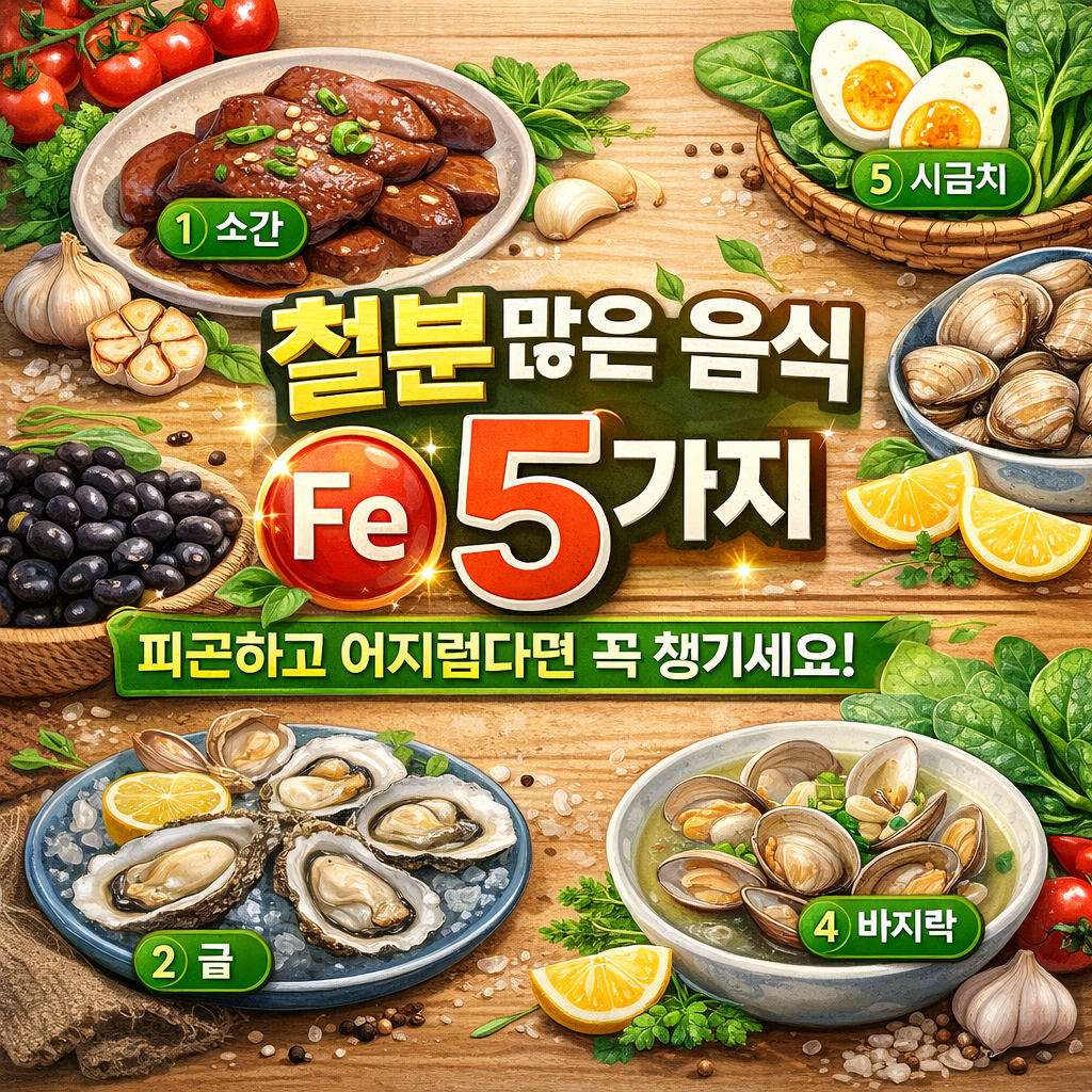철분 많은 음식 5가지