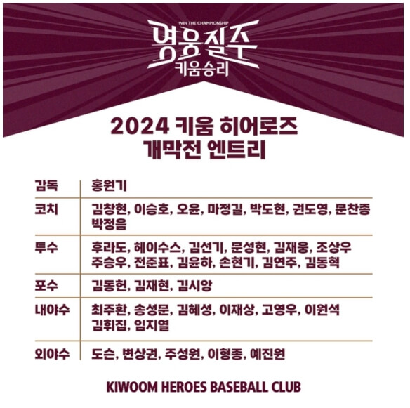 2024 프로야구 키움히어로즈 시즌 정보