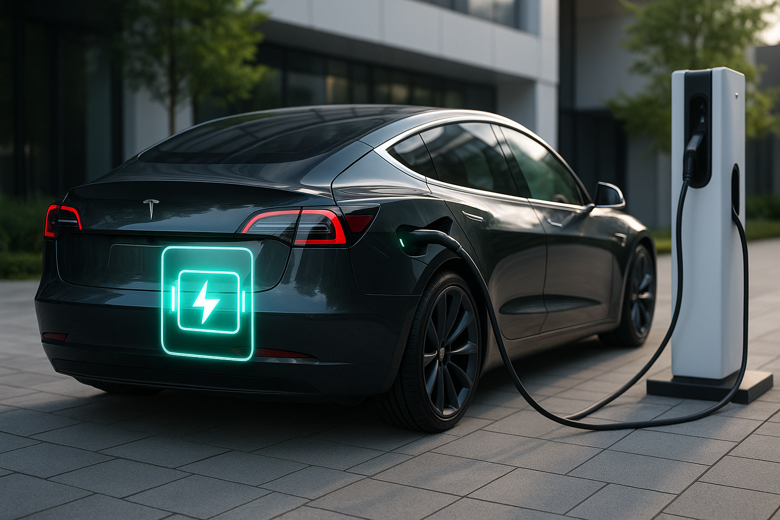 테슬라 충전 중인 사진