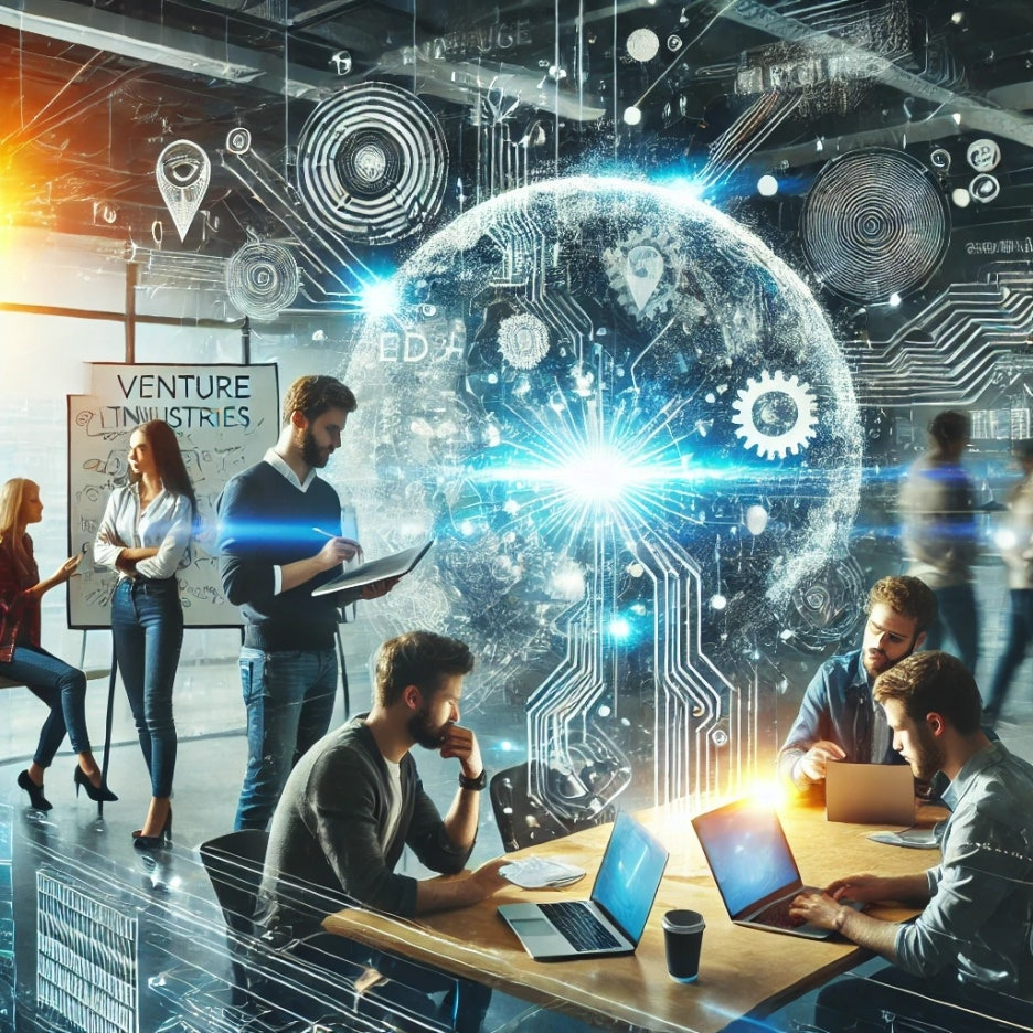 벤처기업에서 신기술회의를 하는 모습