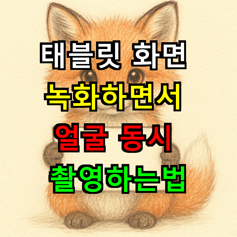 태블릿 화면 녹화하면서 얼굴 동시 촬영하는 완벽 가이드