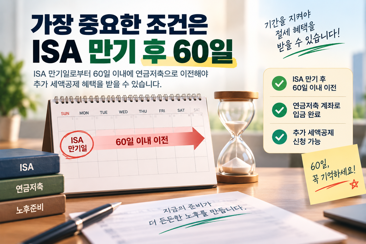 ISA 만기 후 60일 이내 연금저축 이전 조건 이미지